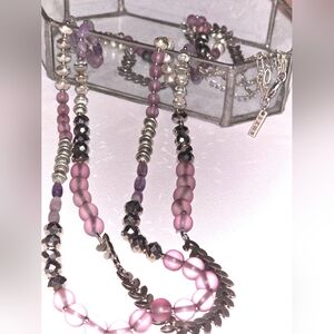 Purple and Silver Necklace/waistchain